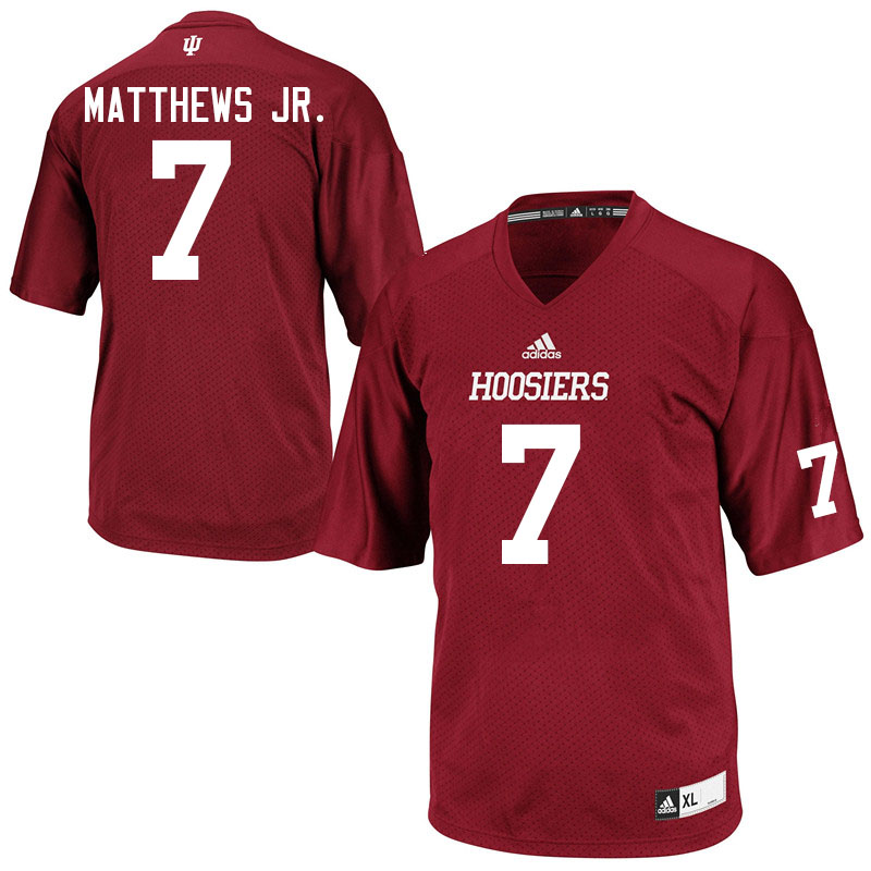Men #7 D.J. Matthews Jr. Indiana Hoosiers College Football Jerseys Sale-Crimson Jersey
